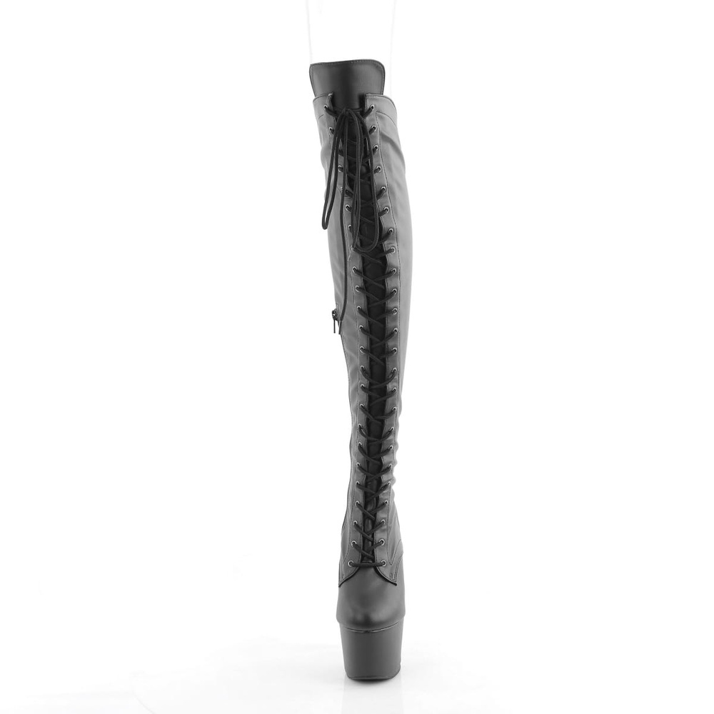 Pleaser - ADORE3014 Plateau overknee Laarzen - Zwart